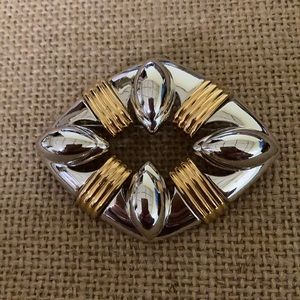 Monet Goldtone and Silvertone Brooch